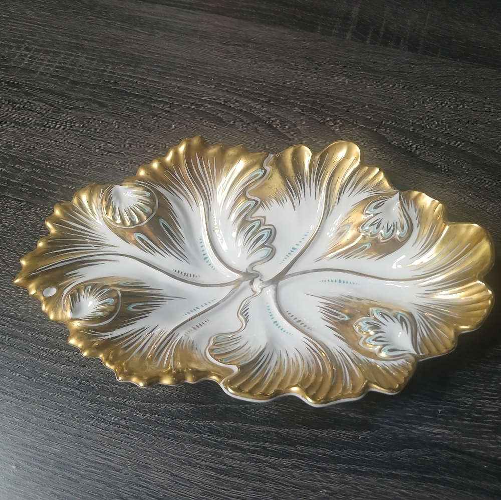 Vintage German RPM Gold Gilt Porcelain Dish